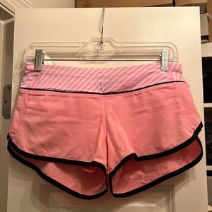 Pink and Black Lululemon Speed Up Shorts